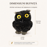 Bufnita din Obsidian Natural – Protectie, Claritate si Intelepciune