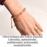 Bratara cu piatra soarelui 6mm ajustabila - Incredere si Energie