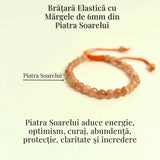 Bratara cu piatra soarelui 6mm ajustabila - Incredere si Energie