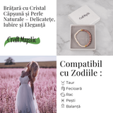 Bratara cu Cristal Capsuna si Perle Naturale - Delicatete, Feminitate si Lumina Interioara