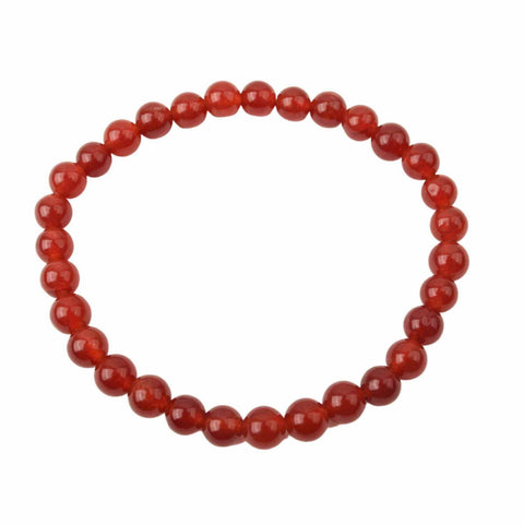 Bratara elastica cu margele 6mm din pietre naturale Carneol pentru barbati si femei -