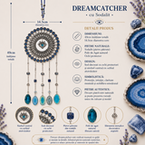 Dreamcatcher cu Sodalit, Felii de Agat si Ochi Protector – Claritate si Protectie Energetica
