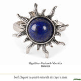 Inel cu Lapis Lazuli Natural in Forma de Soare – Intelepciune si Comunicare Autentica