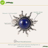 Inel cu Lapis Lazuli Natural in Forma de Soare – Intelepciune si Comunicare Autentica