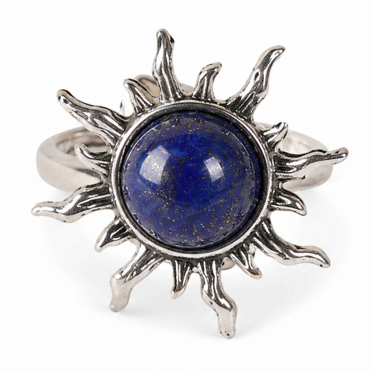 Inel cu Lapis Lazuli Natural in Forma de Soare – Intelepciune si Comunicare Autentica
