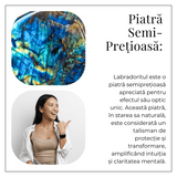 Bratara Fixa Argintie cu Labradorit Frunza - Intuitie si Protectie
