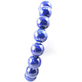 Bratara din pietre semipretioase 8mm Lapis Lazuli cu pigment culoare lucrata manual - Bratara stretch cu margele