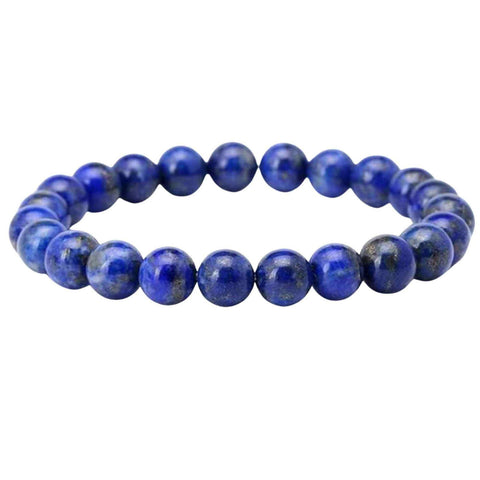 Bratara din pietre semipretioase 8mm Lapis Lazuli cu pigment culoare lucrata manual - Bratara stretch cu margele