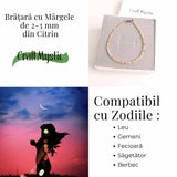 Bratara cu margele 2-3 mm citrin fatetat natural pentru prosperitate si energie pozitiva