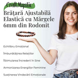 Bratara Elastica cu Margele 6mm din Rodonit -Vindecare Emotionala si Echilibru