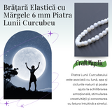 Bratara cu margele 6mm din Piatra Lunii Curcubeu pentru Vindecare Emotionala