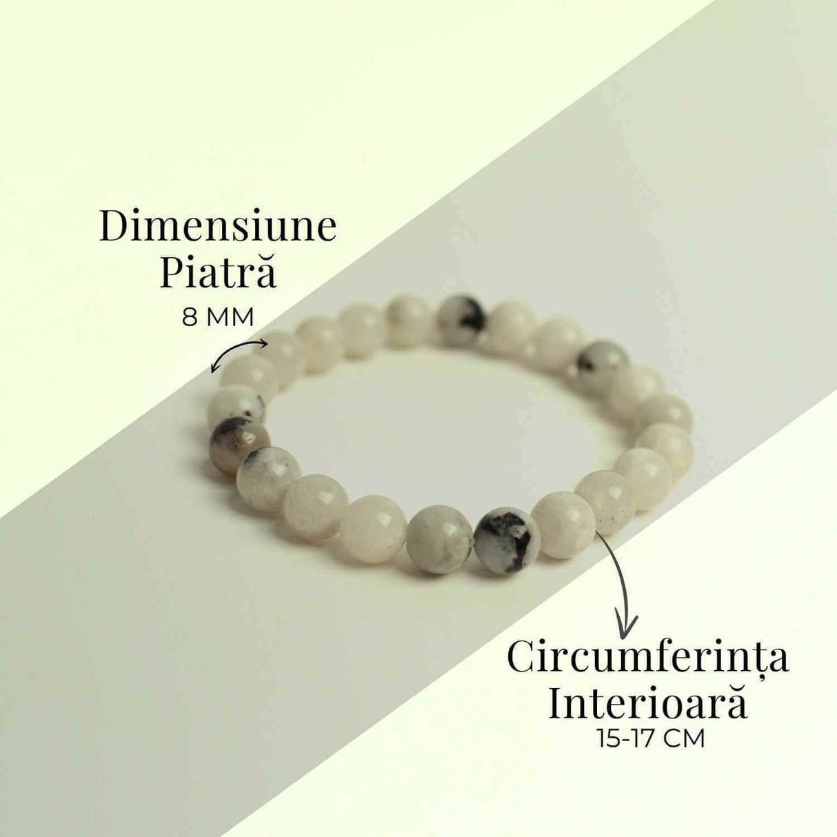 Bratara Elastica cu Margele 8mm din Piatra Lunii Curcubeu
