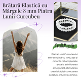 Bratara Elastica cu Margele 8mm din Piatra Lunii Curcubeu - Magie si Femininitate