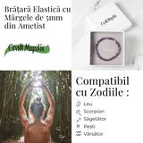 Bratara Elastica din Ametist 5mm - Claritate Mentala si Echilibru Emotional