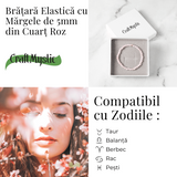 Bratara Elastica cu Margele de Cuart Roz 5mm - Iubire si Vindecare Emotionala