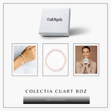 Bratara Elastica cu Margele de Cuart Roz 5mm - Iubire si Vindecare Emotionala