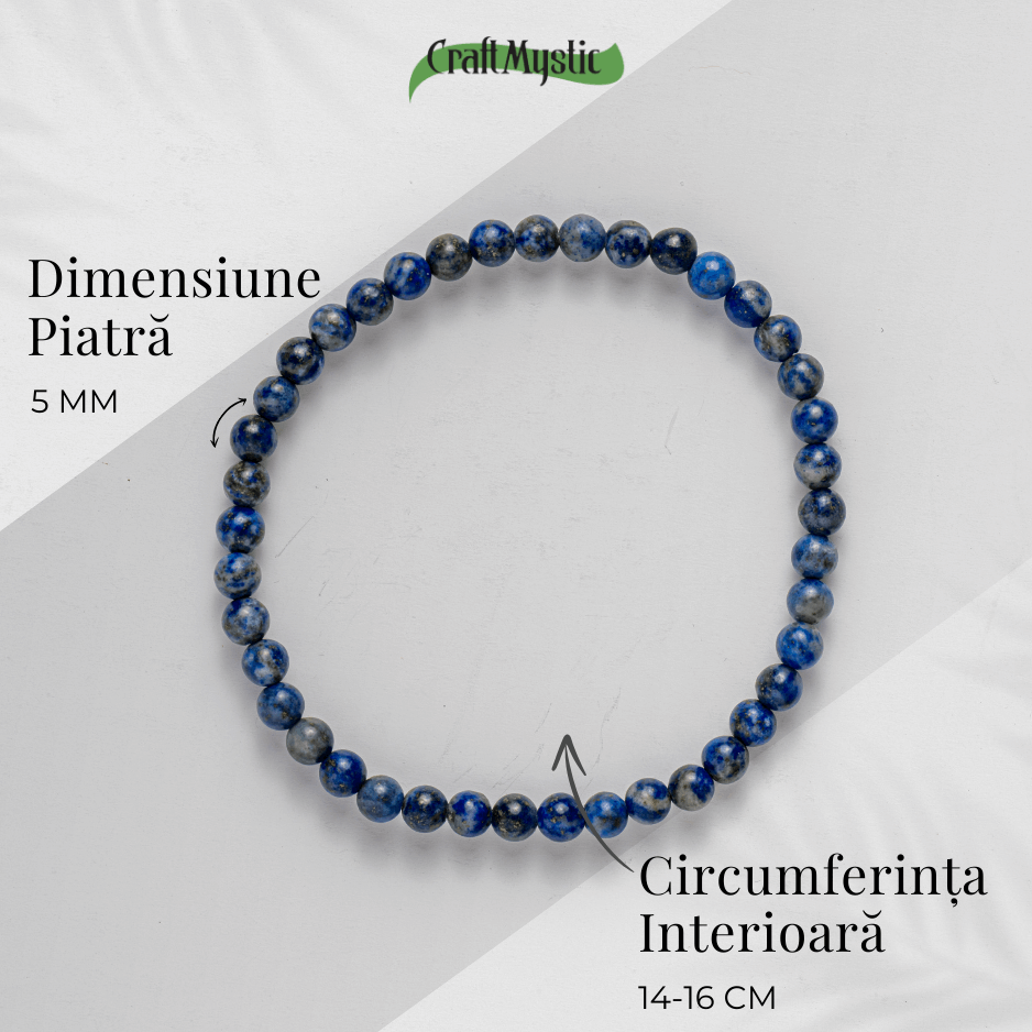 Bratara Elastica Lapis Lazuli 5 mm - Claritate si Creativitate