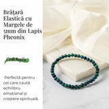 Bratara Elastica cu Margele 5 mm de Lapis Phoenix pentru Claritate si Creativitate