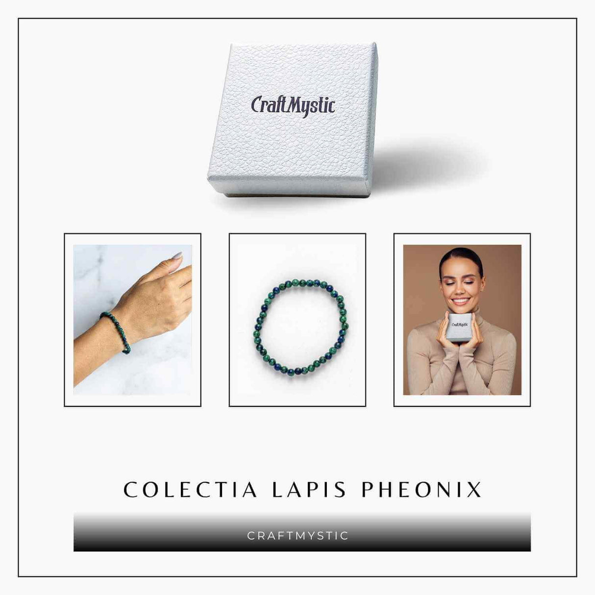 Bratara Elastica cu Margele 5 mm de Lapis Phoenix pentru Claritate si Creativitate
