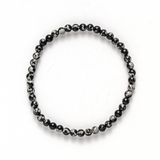 Bratara elastica 4mm din Obsidian Fulg de Nea - Protectie si Echilibru
