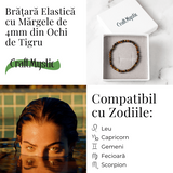 Bratara Elastica cu Margele 4 mm din Ochi de Tigru - Protectie si incredere