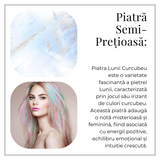Bratara elastica cu margele 5mm naturale Piatra a Lunii Curcubeu - Echilibru si Intuitie