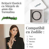 Bratara Elastica cu Margele 4mm din Turmalina Neagra - Protectie Energetica si impamantare