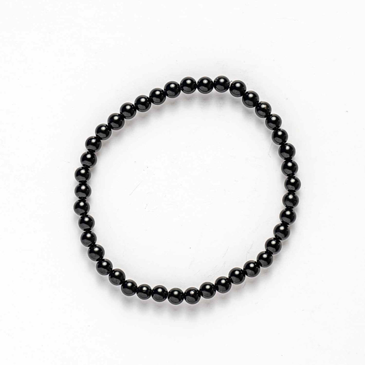 Bratara Elastica cu Margele 4mm din Turmalina Neagra - Protectie Energetica si impamantare