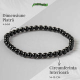 Bratara Elastica cu Margele 4mm din Turmalina Neagra - Protectie Energetica si impamantare