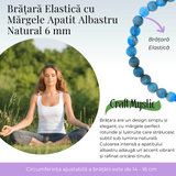 Bratara Elastica cu Margele Naturale de 6mm din Apatit Albastru
