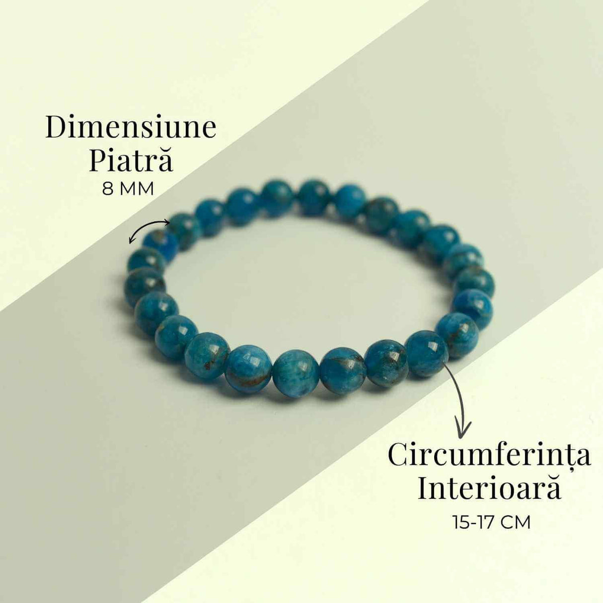 Bratara elastica 8mm din Apatit Albastru - Creativitate si claritate mentala