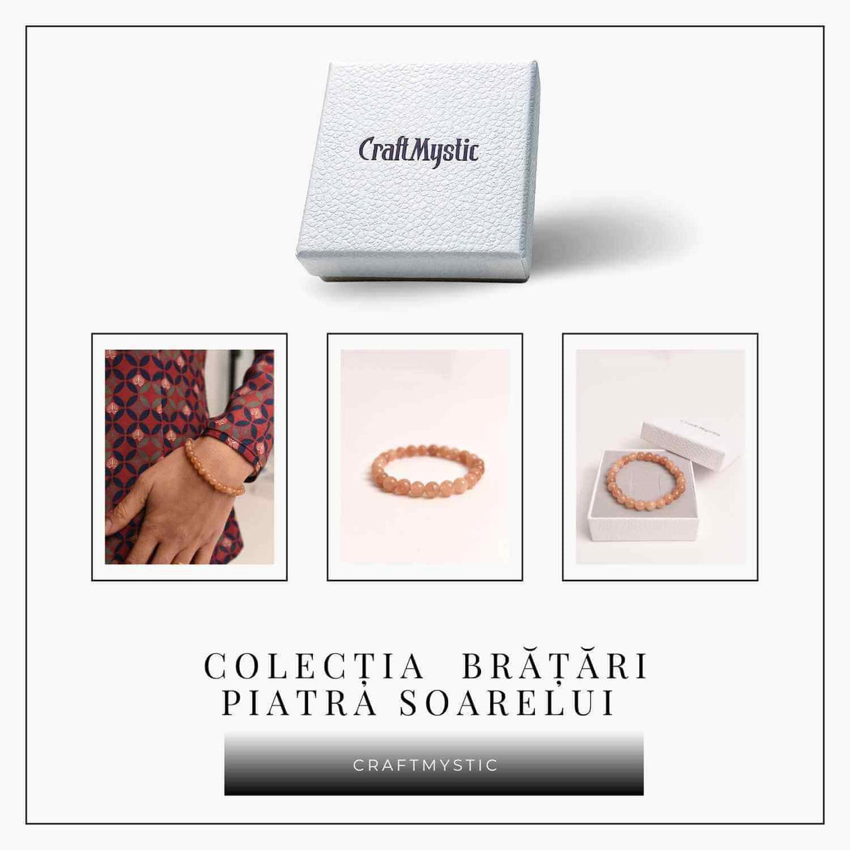 Bratara elastica cu piatra soarelui 8mm - Incredere si abundenta