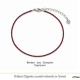 Bratara eleganta cu Granat Natural Fatetat 2 mm – Pasiune si Eleganta Delicata
