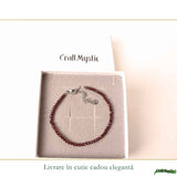 Bratara eleganta cu Granat Natural Fatetat 2 mm – Pasiune si Eleganta Delicata