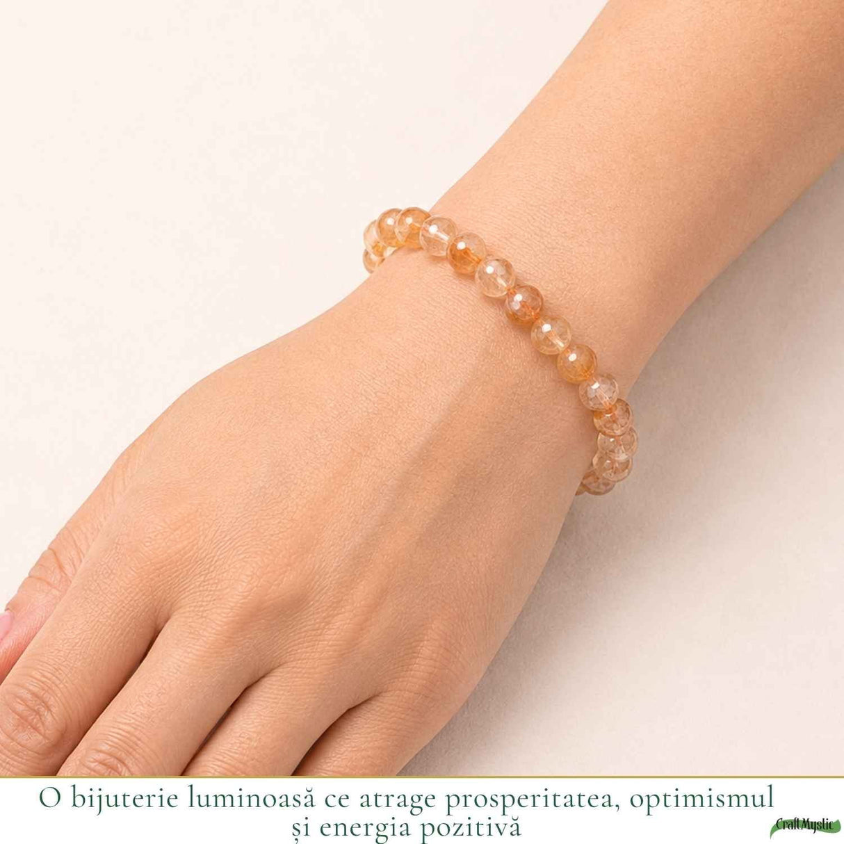 Bratara cu Citrin Fatetat Natural Rotund 6mm – Prosperitate si Energie Pozitiva