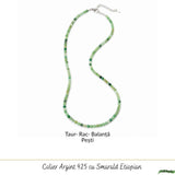 Colier Fin la Baza Gatului Tip Choker cu Smarald Fatetat 3 mm – Prosperitate si Eleganta Naturala