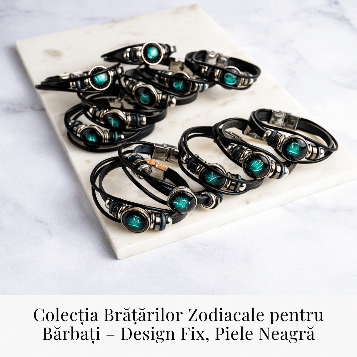 Bratara Fixa zodia Berbec din Piele Sintetica cu Cabochon Rotund - Semn Zodiacal Personalizat pentru Stil si Conexiune Astrologica