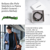 Bratara Fixa zodia Berbec din Piele Sintetica cu Cabochon Rotund - Semn Zodiacal Personalizat pentru Stil si Conexiune Astrologica