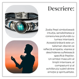 Bratara Fixa zodia Berbec din Piele Sintetica cu Cabochon Rotund - Semn Zodiacal Personalizat pentru Stil si Conexiune Astrologica