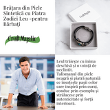 Bratara Fixa zodia Berbec din Piele Sintetica cu Cabochon Rotund - Semn Zodiacal Personalizat pentru Stil si Conexiune Astrologica