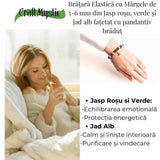 Bratara Jasp Rosu, Verde si Jad Alb - Echilibru si Protectie