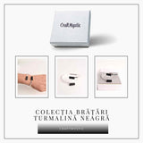 Bratara Metalica Argintie cu Dublu Turmalina, Protectie si Echilibru