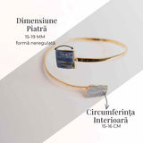 Bratara Metalica Aurie cu Dublu Kianit (cianit) Albastru, Claritate si Armonie