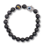 Bratara pentru Zodii cu Margele de Obsidian, Pandantiv Mana Fatimei si Ochiul "Rau"