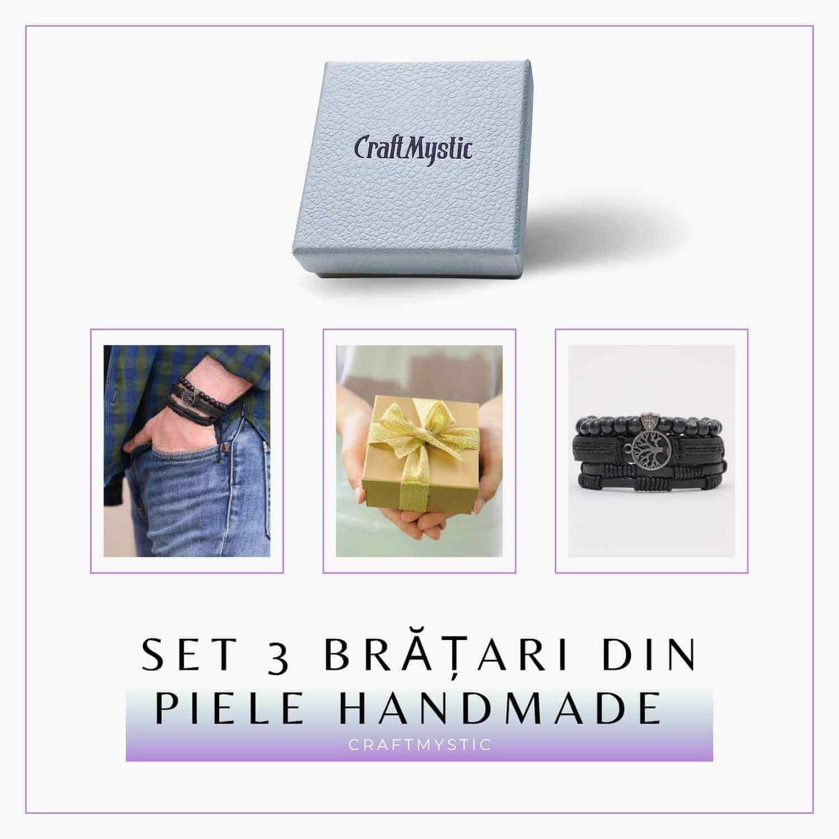Set 3 Bratari Inedite cu Arborele Vietii si piele sintetica - Stil si Protectie pentru Orice Ocazie