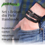 Set 3 Bratari Inedite cu Arborele Vietii si piele sintetica - Stil si Protectie pentru Orice Ocazie