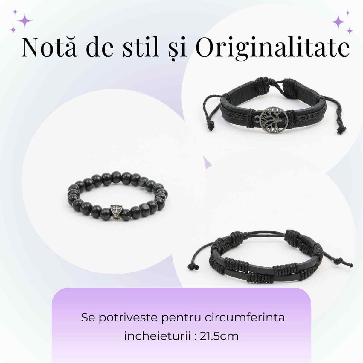 Set 3 Bratari Inedite cu Arborele Vietii si piele sintetica - Stil si Protectie pentru Orice Ocazie