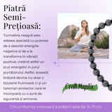 Bratara Elastica cu Margele de Turmalina Neagra de 6mm - Talisman Protector si Stilat