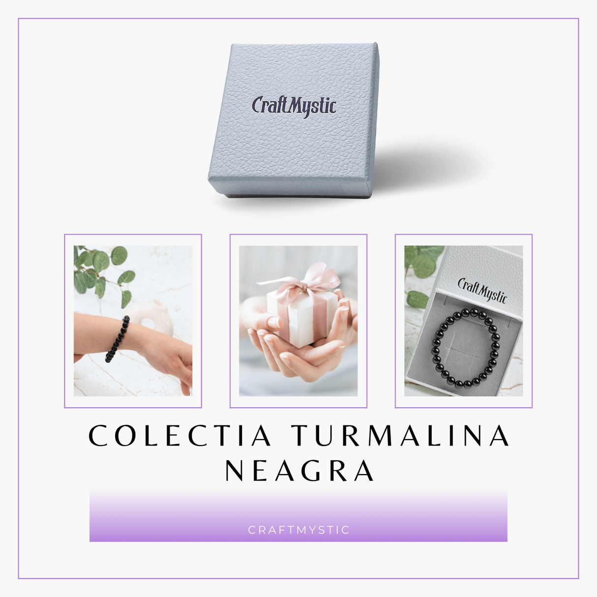 Bratara Elastica cu Margele de Turmalina Neagra de 6mm - Talisman Protector si Stilat