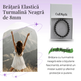 Bratara Elastica cu Margele de Turmalina Neagra de 8mm - Protectie si Echilibru
